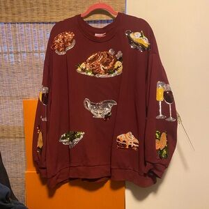 EUC Queen of sparkles XXL thanksgiving sweatshirt